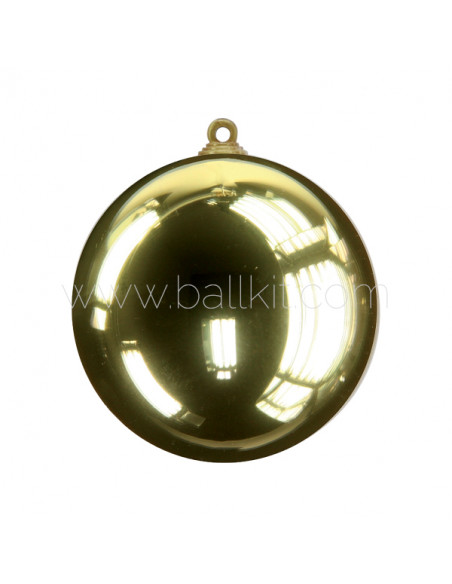 Boules plastiques effet miroir jaune