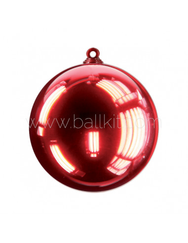 Boules plastiques effet miroir rouge